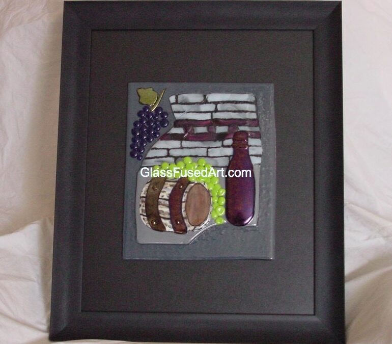 Wine and Grapes on Gray